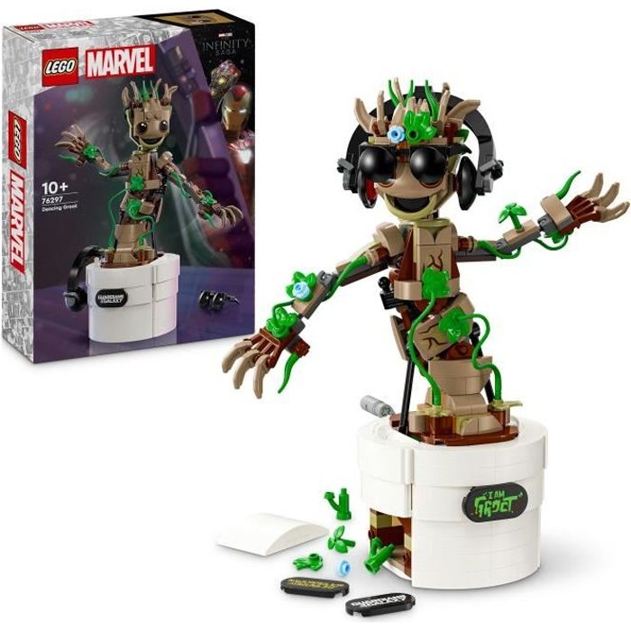 LEGO Marvel 76297 La danse de Bébé Groot, Jouet animé a construire pour enfants