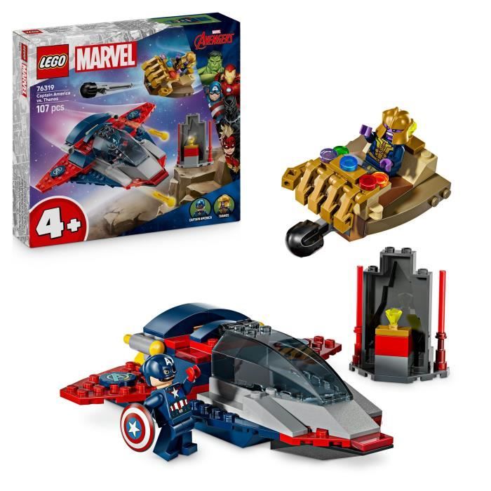 LEGO | Marvel 76319 Captain America contre Thanos - Jouet Avion pour Enfants des 4 ans
