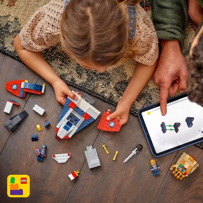 LEGO | Marvel 76319 Captain America contre Thanos - Jouet Avion pour Enfants des 4 ans