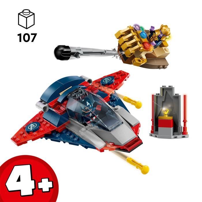 LEGO | Marvel 76319 Captain America contre Thanos - Jouet Avion pour Enfants des 4 ans
