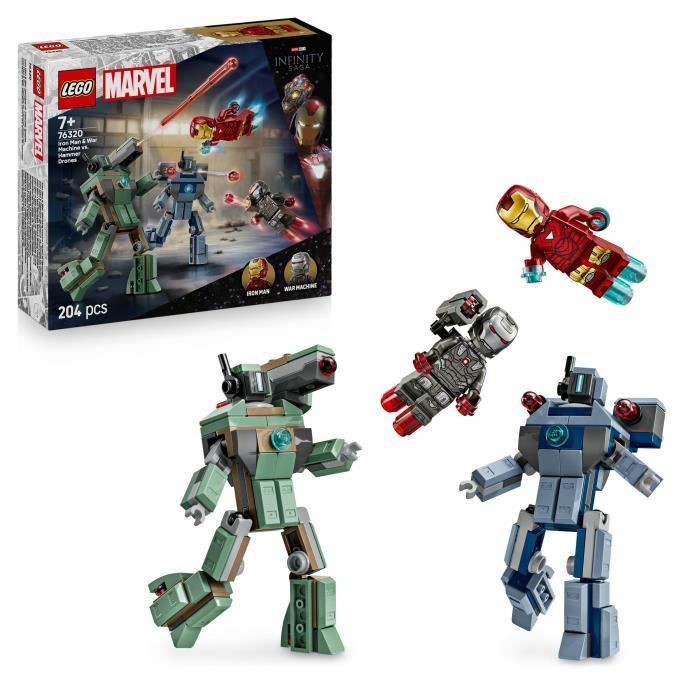 LEGO | Marvel 76320 Iron Man et War Machine Contre les Drones de Hammer - Jouet des 7 ans
