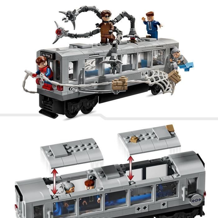 LEGO | Marvel 76321 La Scene du Train de Spider-Man et Docteur Octopus - Jouet des 9 ans