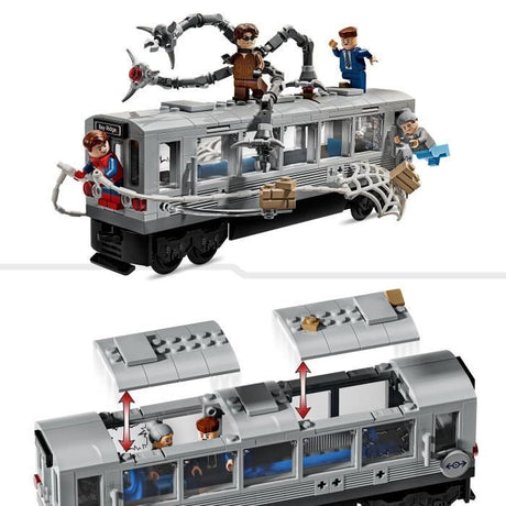 LEGO | Marvel 76321 La Scene du Train de Spider-Man et Docteur Octopus - Jouet des 9 ans