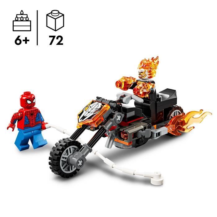 LEGO | Marvel 76335 Spider-Man et sa Moto contre Ghost Rider - Jouet Garçon ou Fille 6 ans