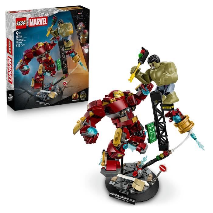 LEGO | Marvel 76343 Le Combat Légendaire entre Hulkbuster et Hulk - Jeu des 9 ans - Cadeau