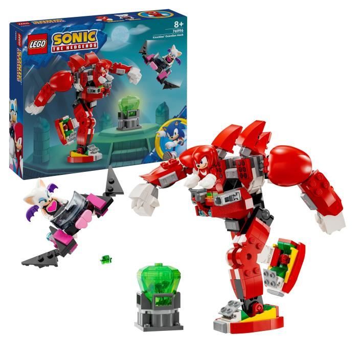 LEGO 76996 Sonic the Hedgehog Knuckles' Guardian Robot, Knuckles and Rouge Video Game Minifigures with Master Emerald