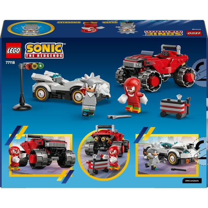 LEGO Sonic the Hedgehog 77118 La Voiture de Silver contre le Monster Truck de Knuckles