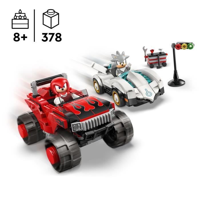 LEGO Sonic the Hedgehog 77118 La Voiture de Silver contre le Monster Truck de Knuckles