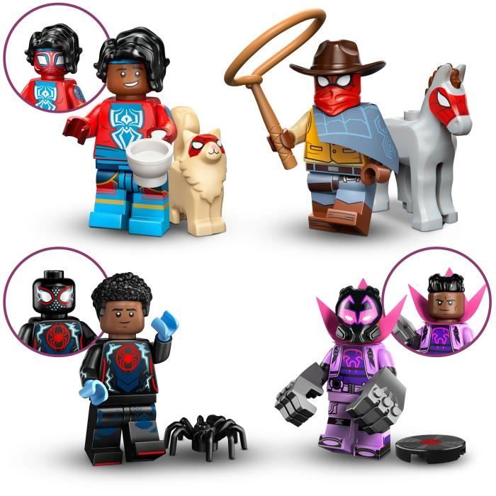 Box de 36 Minifigures 71050 Spider-Man : Across the Spider-Verse - Jeu des 5 ans - Accessoires