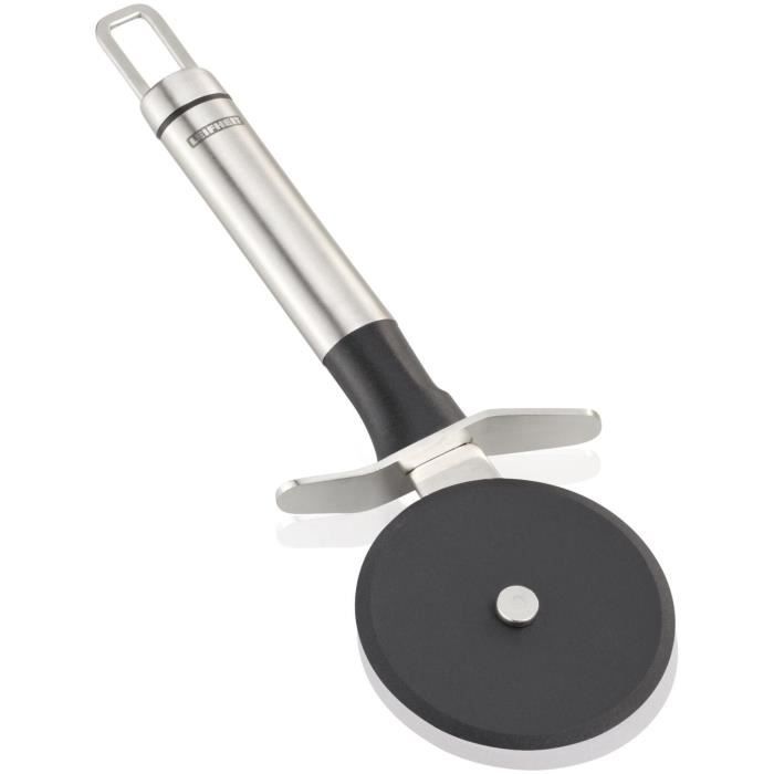 Coupe pizza Leifheit ProLine 3128, roulette a pizza en acier inoxydable avec roue en nylon pour une coupe sans rayure, poignée ovale