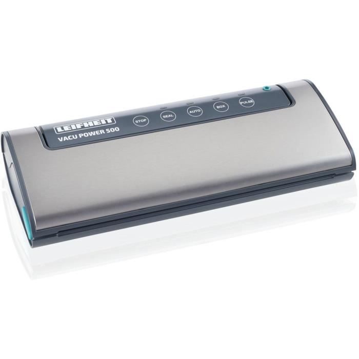 Machine de mise sous vide alimentaire - LEIFHEIT 500 Vacu Power 3236 - 10 sacs inclus - Gris