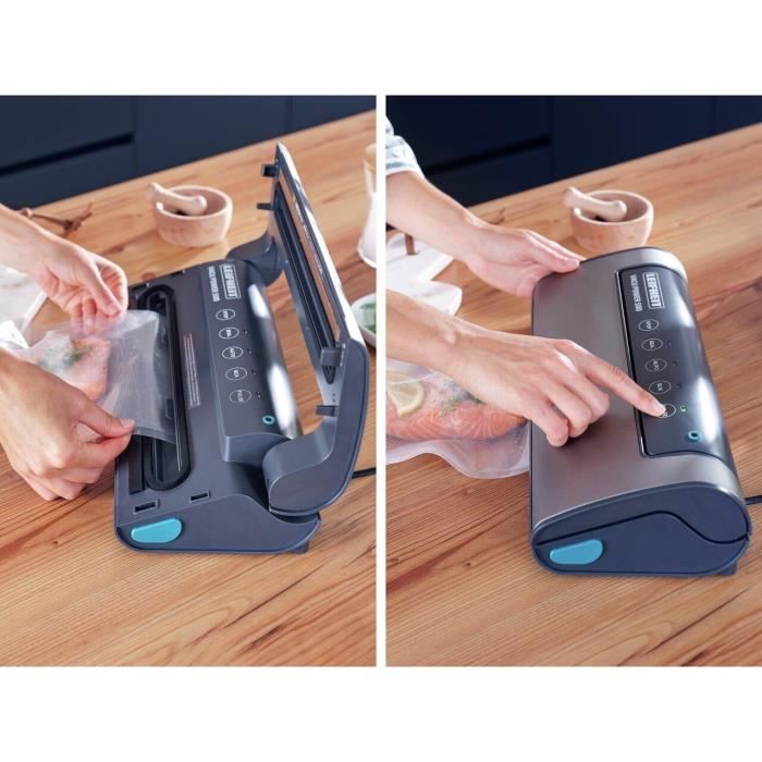 Machine de mise sous vide alimentaire - LEIFHEIT 500 Vacu Power 3236 - 10 sacs inclus - Gris