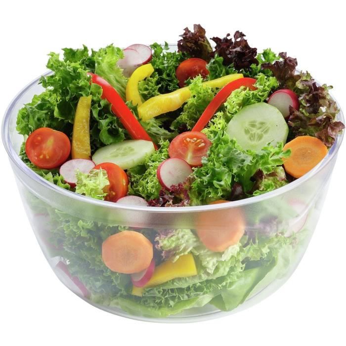 Essoreuse a salade Leifheit Trend 23069 - capacité de 4L - poignée ergonomique et mécanisme d'essorage a manivelle - blanc et vert