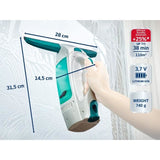 Nettoyeur pour vitre avec manche Leifheit Dry & Clean 51001, set avec manche de 43cm pour un nettoyage sans traces, autonomie 38min
