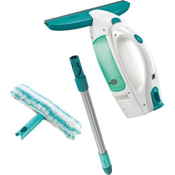 Leifheit Dry &amp; Clean window vacuum cleaner with handle and mop 51003, streak-free surface cleaning set, window cleaner