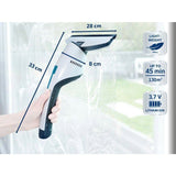 Aspirateur a vitres et salle de bains Leifheit Nemo 51035, lave vitres électrique avec boîtier étanche et support mural, blanc