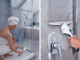 Aspirateur a vitres et salle de bains Leifheit Nemo 51035, lave vitres électrique avec boîtier étanche et support mural, blanc