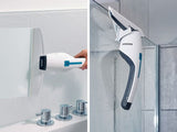 Aspirateur a vitres et salle de bains Leifheit Nemo 51035, lave vitres électrique avec boîtier étanche et support mural, blanc