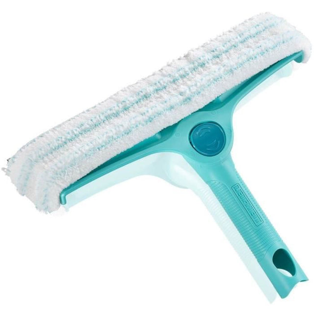 Lave-vitres 4-en-1 avec molleton microfibres Leifheit 51320, raclette vitre 32cm avec fonction de nettoyage brevetée du cadre