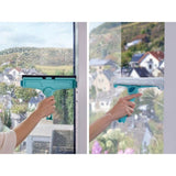 Lave-vitres 4-en-1 avec molleton microfibres Leifheit 51320, raclette vitre 32cm avec fonction de nettoyage brevetée du cadre
