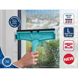 Lave-vitres 4-en-1 avec molleton microfibres Leifheit 51320, raclette vitre 32cm avec fonction de nettoyage brevetée du cadre