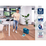 Set lave sol avec seau essoreur Leifheit Clean Twist M Ergo 52120, balais serpillere plat, manche télescopique de 110 a 140 cm