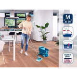Set lave sol avec seau essoreur a roulettes Leifheit Clean Twist Ergo 52121, balais serpilliere plat, manche télescopique 110-140cm