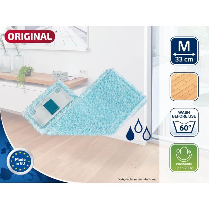 Housse super soft Leifheit 52122, housse de rechange pour balai serpilliere Clean Twist M Ergo / PowerClean, parquets, 1 piece