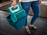 Seau essoreur Leifheit Profi Compact 55080, essore-housse de 8 L compatible avec lave-sol serpillere Leifheit Profi XL, turquoise