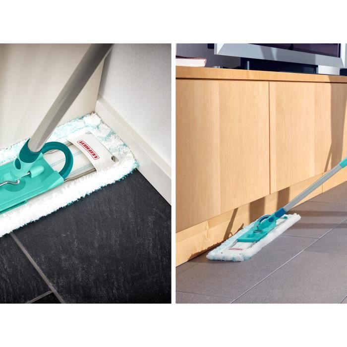 Set lave sol avec seau essoreur Leifheit Profi Compact 55092, balais a plat serpilliere 42cm avec housse idéal pour tous sols lisses