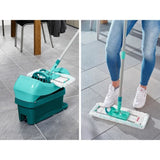 Set lave sol avec seau essoreur a roulettes Leifheit Profi XL Mobile 55096, balai serpilliere a plat 360° avec une housse micro duo