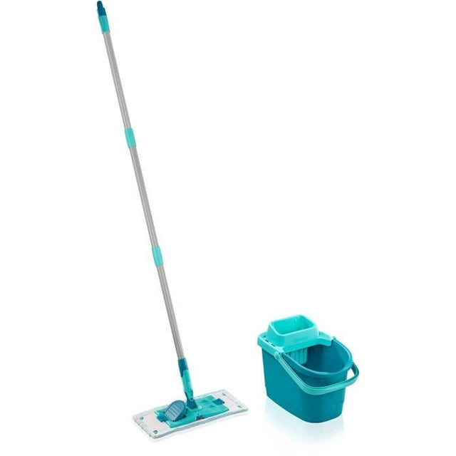 Set de nettoyage sol Leifheit PowerClean 55510, balai serpillere avec seau essoreur 6 L, 1x housse micro duo incluse, manche 148 cm