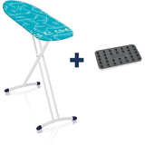 Table a repasser Leifheit Air Board L Solid Shoulder 72698, table de repassage et repose-fer mobile, housse Thermo Reflect, 130x38cm