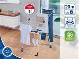 Étendoir a linge Leifheit Classic 200 Flex 81408,  séchoir a linge avec 20m d'étendage et ailettes réglables en hauteur, blanc