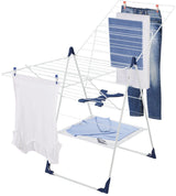 Étendoir a linge Leifheit Classic 250 Flex 81409,  séchoir a linge avec 25m d'étendage et ailettes réglables en hauteur, blanc