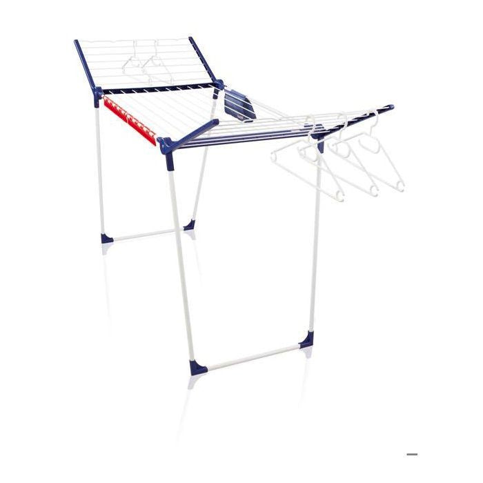 Étendoir a linge Leifheit Pegasus 200 Solid Comfort 81516, séchoir a linge avec 20m d'étendage, tancarville 8 accessoires, blanc