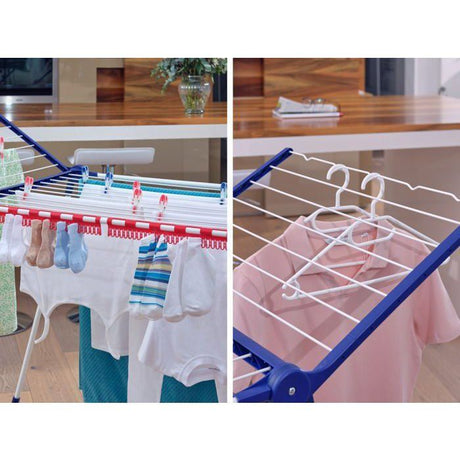 Étendoir a linge Leifheit Pegasus 200 Solid Comfort 81516, séchoir a linge avec 20m d'étendage, tancarville 8 accessoires, blanc
