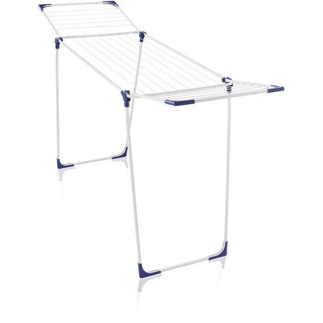 Étendoir a linge Leifheit Classic 180 Solid 81621, séchoir a linge compact avec 18m d'étendage et 4 supports pour cintres, blanc