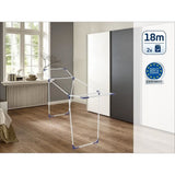 Étendoir a linge Leifheit Classic 180 Solid 81621, séchoir a linge compact avec 18m d'étendage et 4 supports pour cintres, blanc
