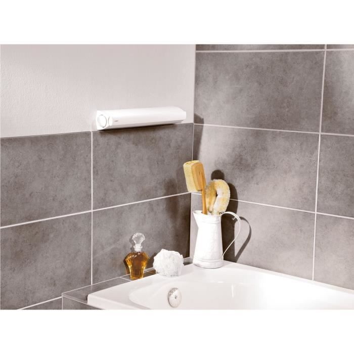 Séchoir mural Leifheit Rollfix 210 Longline 83040, étendoir mural dépliable avec 5 fils de 4,20m, pour intérieur et extérieur, blanc
