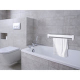 Séchoir mural Leifheit Telegant 36 Protect Plus 83201, étendoir mural dépliable avec 5 barres de 72cm, matériau inoxydable, blanc