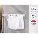 Séchoir mural Leifheit Telegant 36 Protect Plus 83201, étendoir mural dépliable avec 5 barres de 72cm, matériau inoxydable, blanc