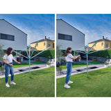 Séchoir parapluie Leifheit Linomatic 400 Easy 85285, étendoir a linge parapluie avec 40m d'étendage et syteme Easy-Lift, turquoise