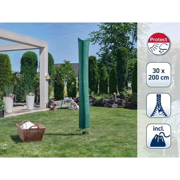 Housse de protection pour séchoir parapluie Leifheit 85666, housse de protection a fermeture éclair pour séchoir a linge 30 x 200 cm