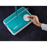 Balai mécanique Leifheit Regulus 11700, balayeuse efficace avec 3 brosses rotatives de balayage, sans câble ni électricité,turquoise