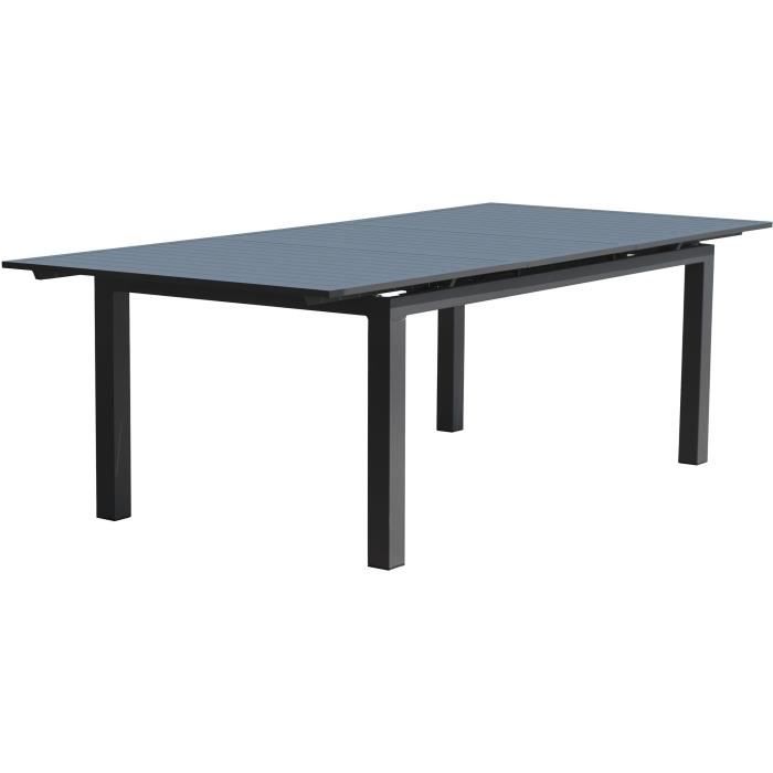 Extendable rectangular garden table - Anthracite grey - Aluminum - 12 people - 240/300 x 100 cm - MIAMI - DCB GARDEN