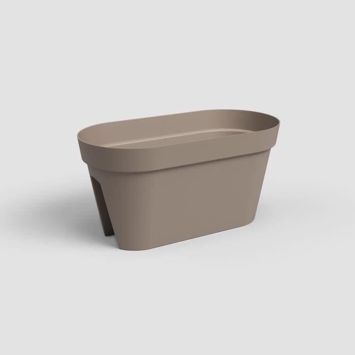 ARTEVASI Jardiniere pour balcon CAPRI -Gris taupe - 30 x 60 x H 30 cm - 26,8L