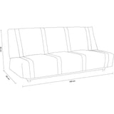 Banquette clic clac 3 places - tissu Noir - Style contemporain - L 193 x P 92 cm - LENA