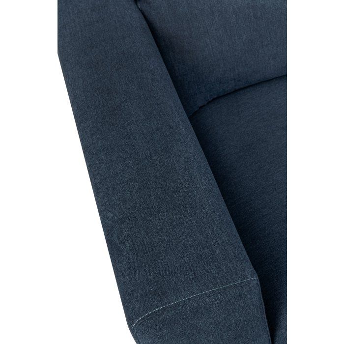 Canapé d'angle modulable - 4 places - LEONIE - Tissu Bleu Chambray - Têtières ajustables - 357 x 175 x 75 cm