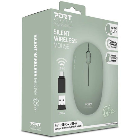 Souris sans fil - PORT Designs - 900543 Collection II - 2.4 GHz - Olive Vert